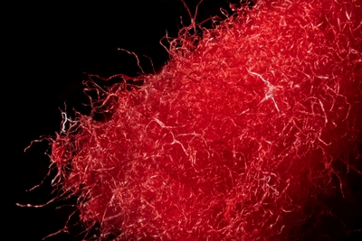 Fasern aus roten Servietten